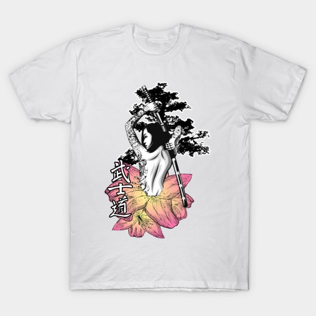 Anime Samurai Girl T-Shirt by Shirtrunner1